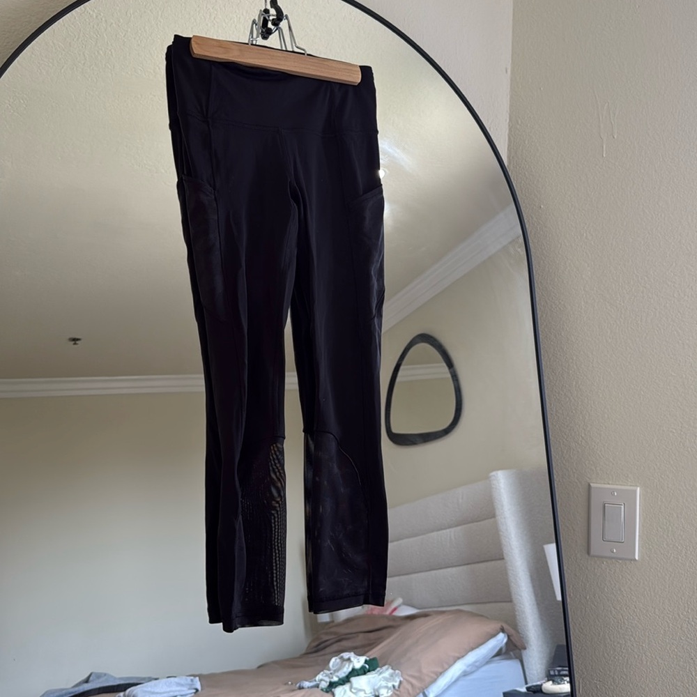 Lululemon Black Leggings with Mesh Panels